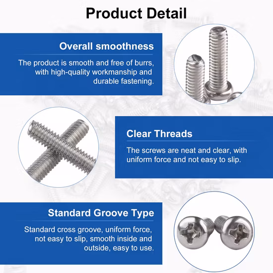 Stainless Steel 304 Screw/Flange Screw/Custom Pan Head Philips Cross Turning Hex Bolt /Weld Bolt/Flange Bolt/Forging Fastener